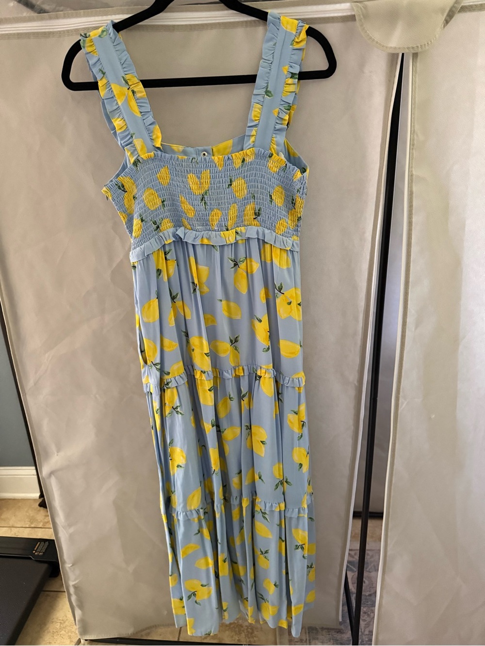 Nom Maternity Emma Tiered Floral During & After Dress in Lemon - Picture 3 of 7